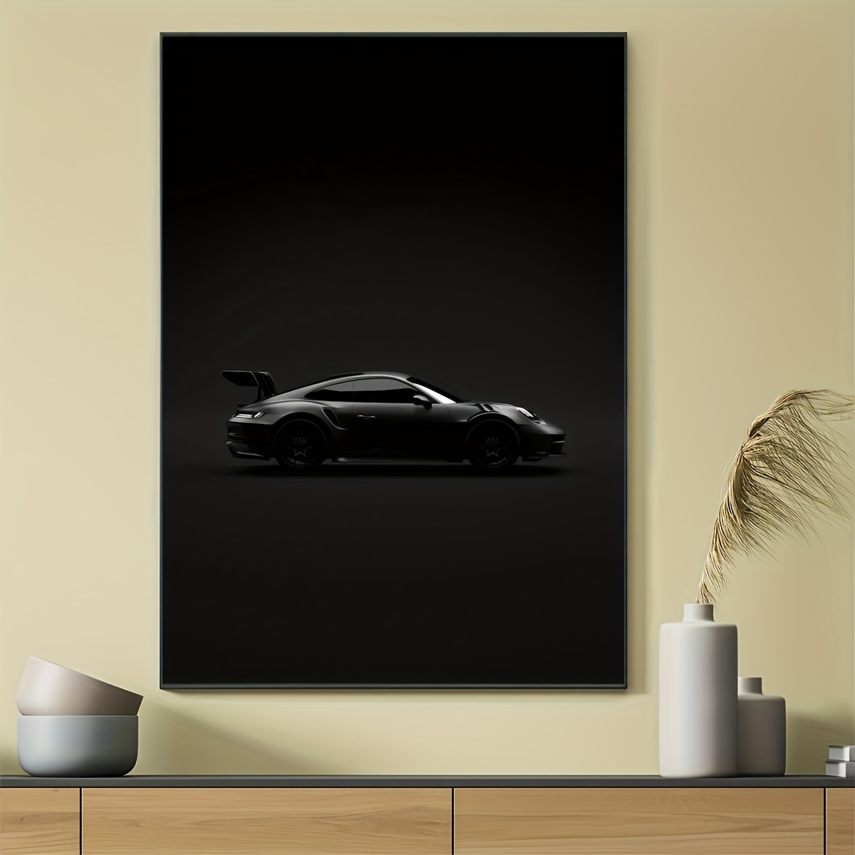 

Sleek Black Sports Car Canvas Poster - Unframed Modern Art For Living Room & Bedroom Decor