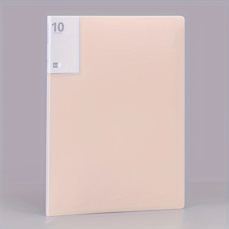 TEMU 1pc Document Organizer With Transparent Sleeves - 10/20 Pockets For Music Sheets, Certificates & Papers - Durable Pp Material Office Supplies