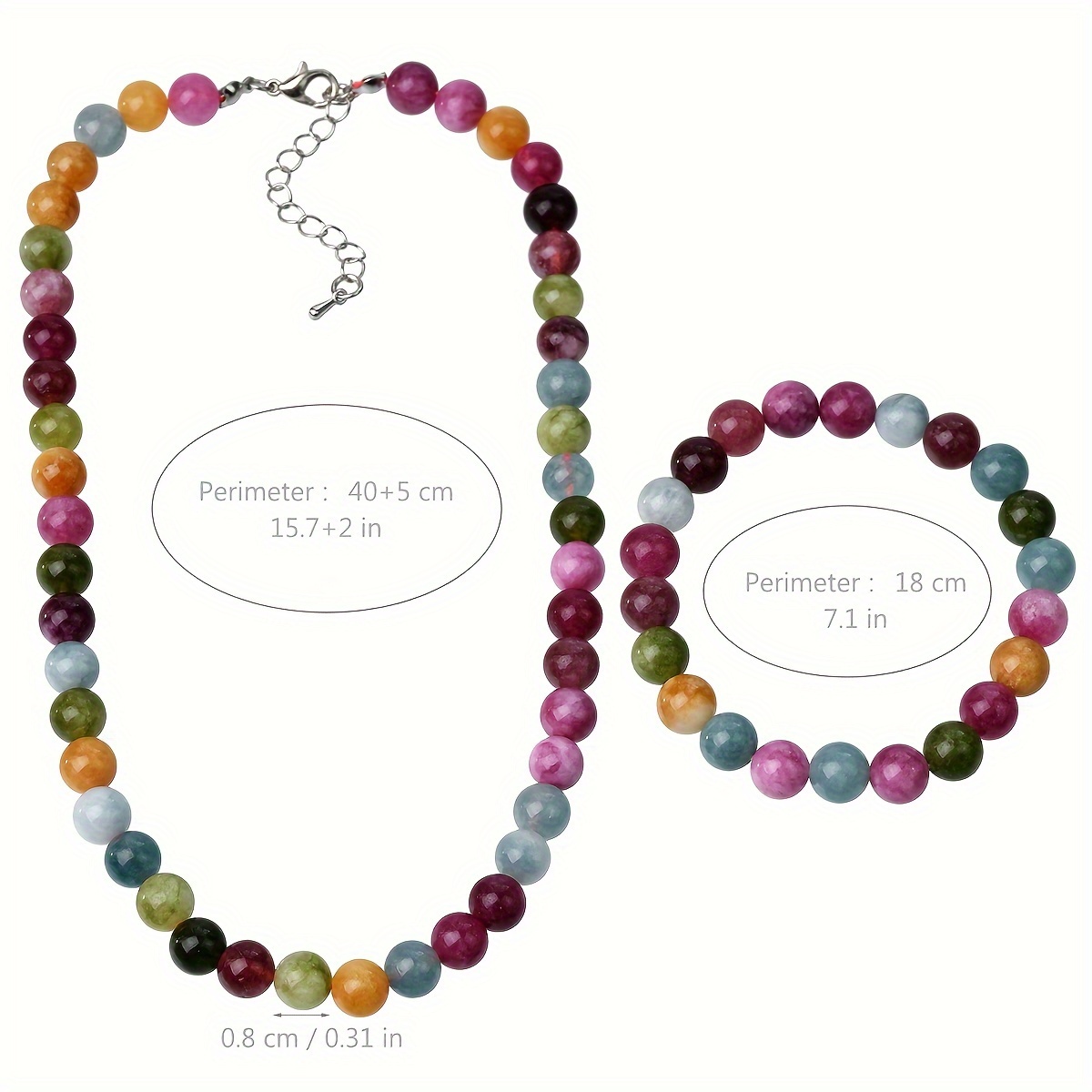 Boho Stone Beaded Choker Necklace Set