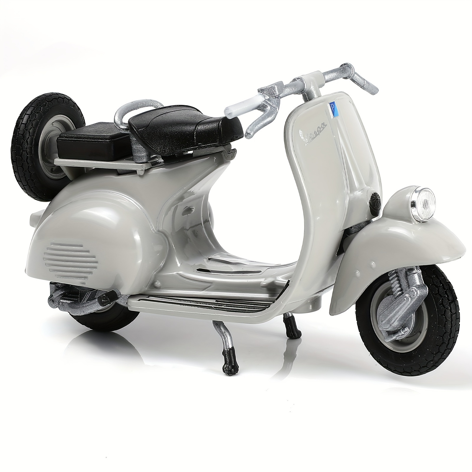 WELLY Vespa GTS 125CC Minyatür Scooter Modeli - 1/18 Ölçekli Koleksiyonluk, Roman Tatili Edisyonu, Metal Yapı, Gri - Hobiler ve Pasta Süsü için Mükemmel
