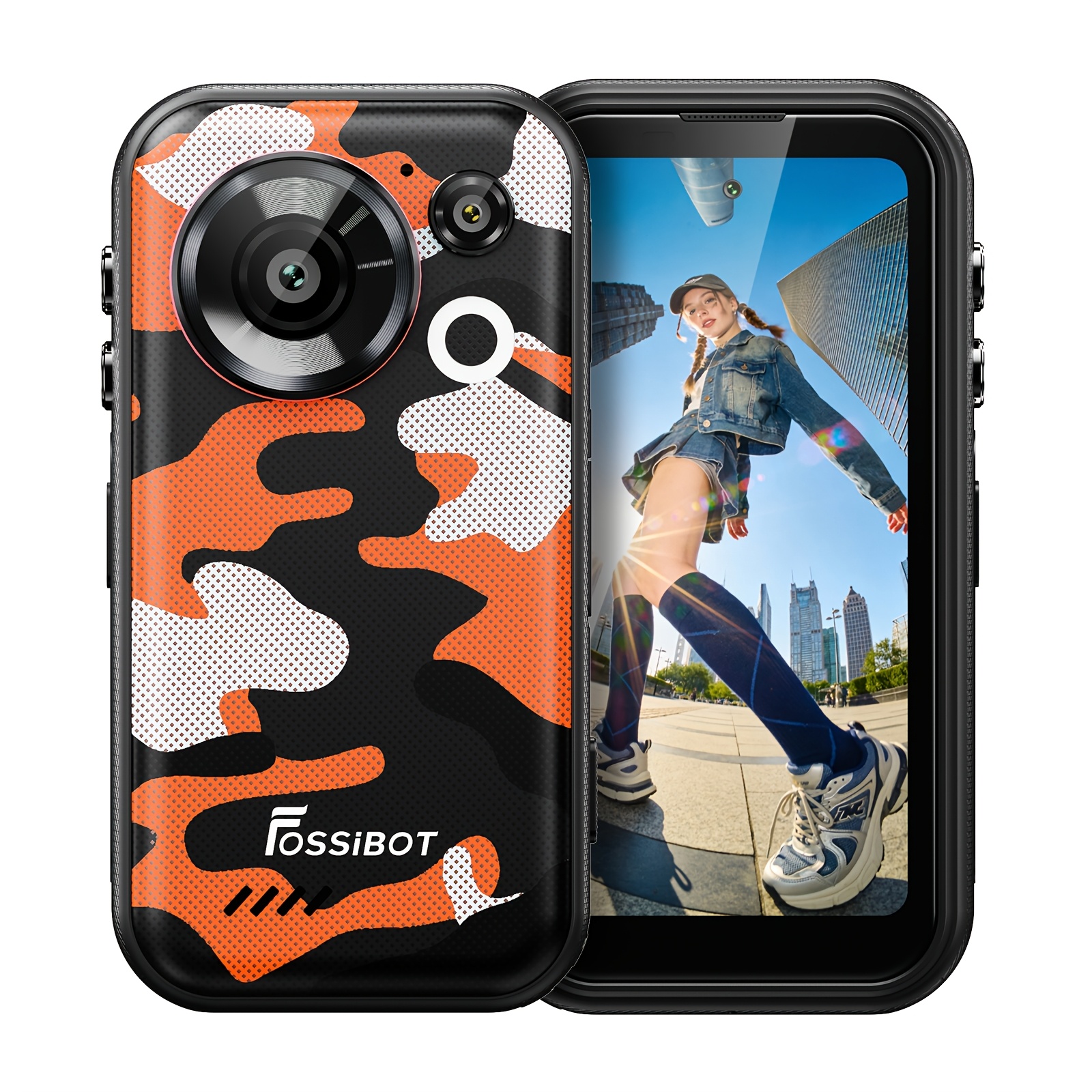 TEMU Fossibot F116 Pro 5g Unlocked Outdoor Phone Mini Rugged Smartphone, 4-inch 120hz Screen, 4k Action Camera, 12gb+256gb/1tb Storage, Ip69k, 16