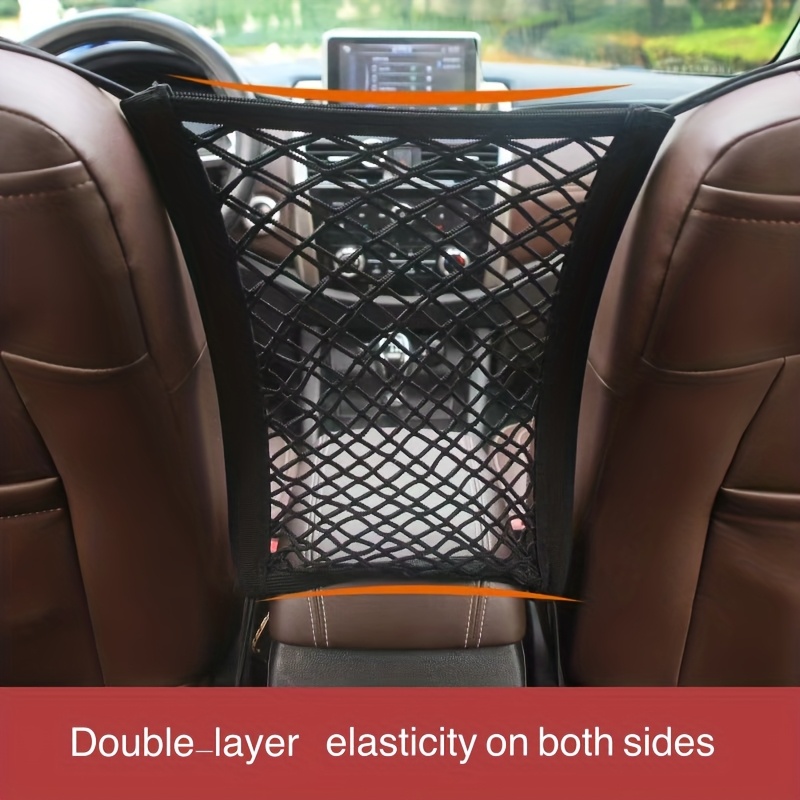 TEMU Car Dual-elastic Side Storage Net Pocket