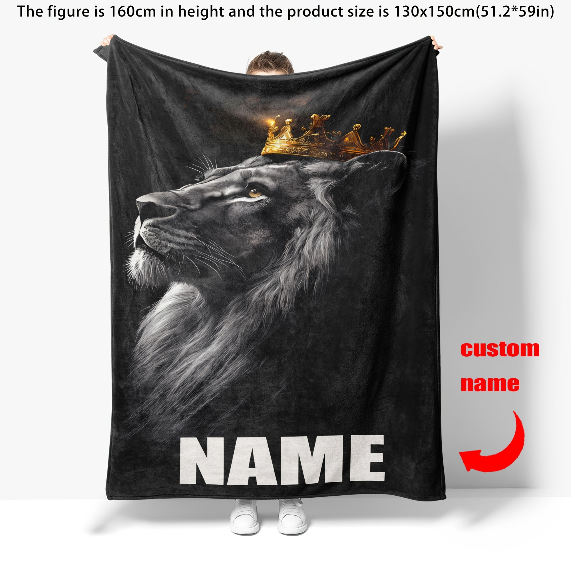 

1pc Customizable Blanket, Unisex For , Boys, Adults, 's Day, , For Bed, Sofa, Camping, , All- Blanket, , , Polyester , 250-300g , ,