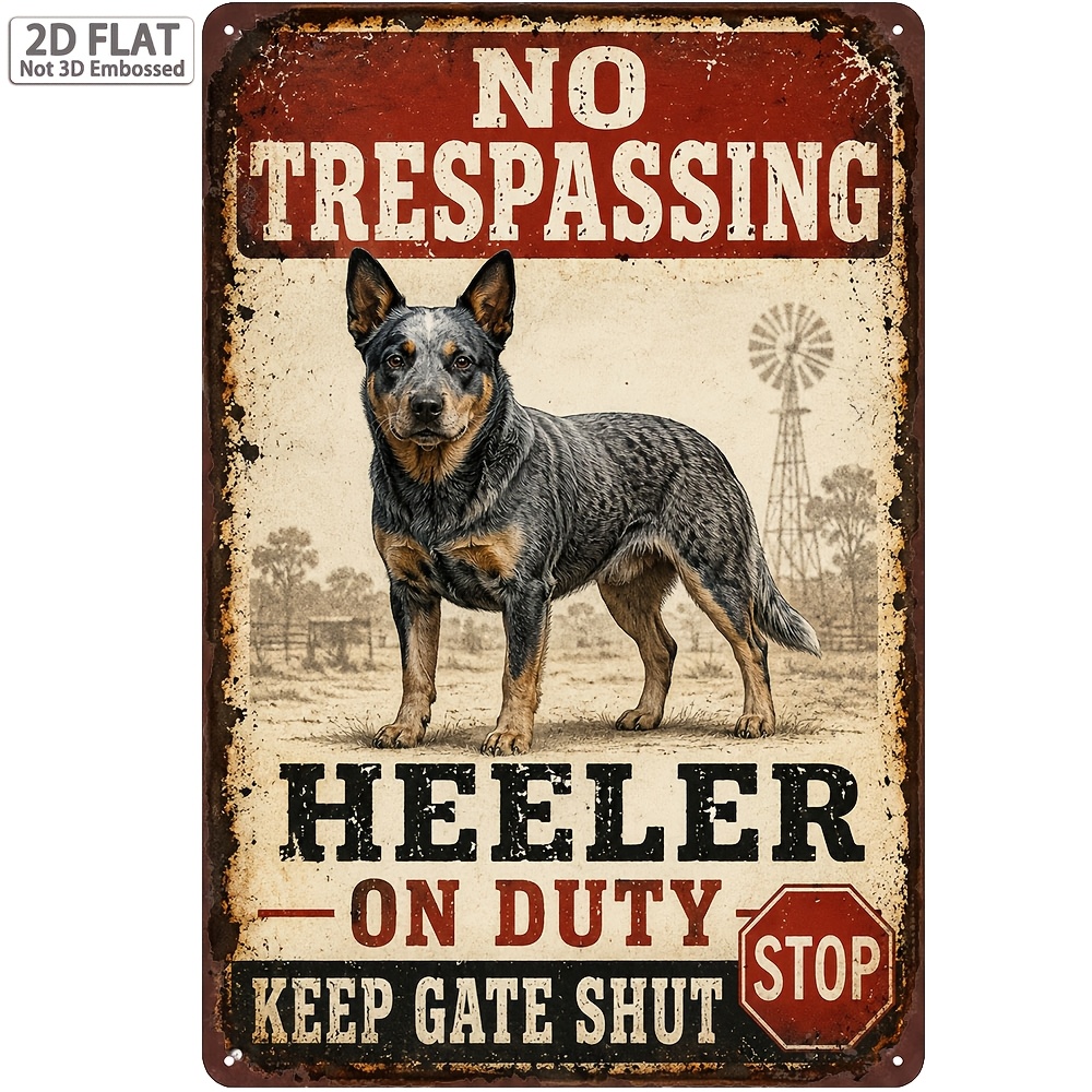 TEMU 8x12in/20x30cm 1pc No Trespassing Blue Metal Sign, Keep , Rustic Farm Yard Gate Outdoor Farmhouse Decor