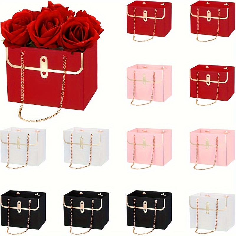 

Bag, 12pcs/36pcs Bouquet Bag Rectangle Metal Tote Bag For , Christmas