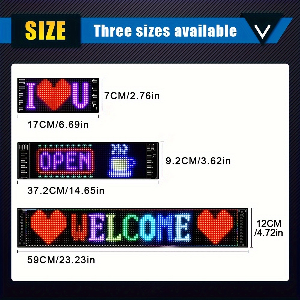 LED Scrolling Atmosphere Signs, App-Editable Text Animation