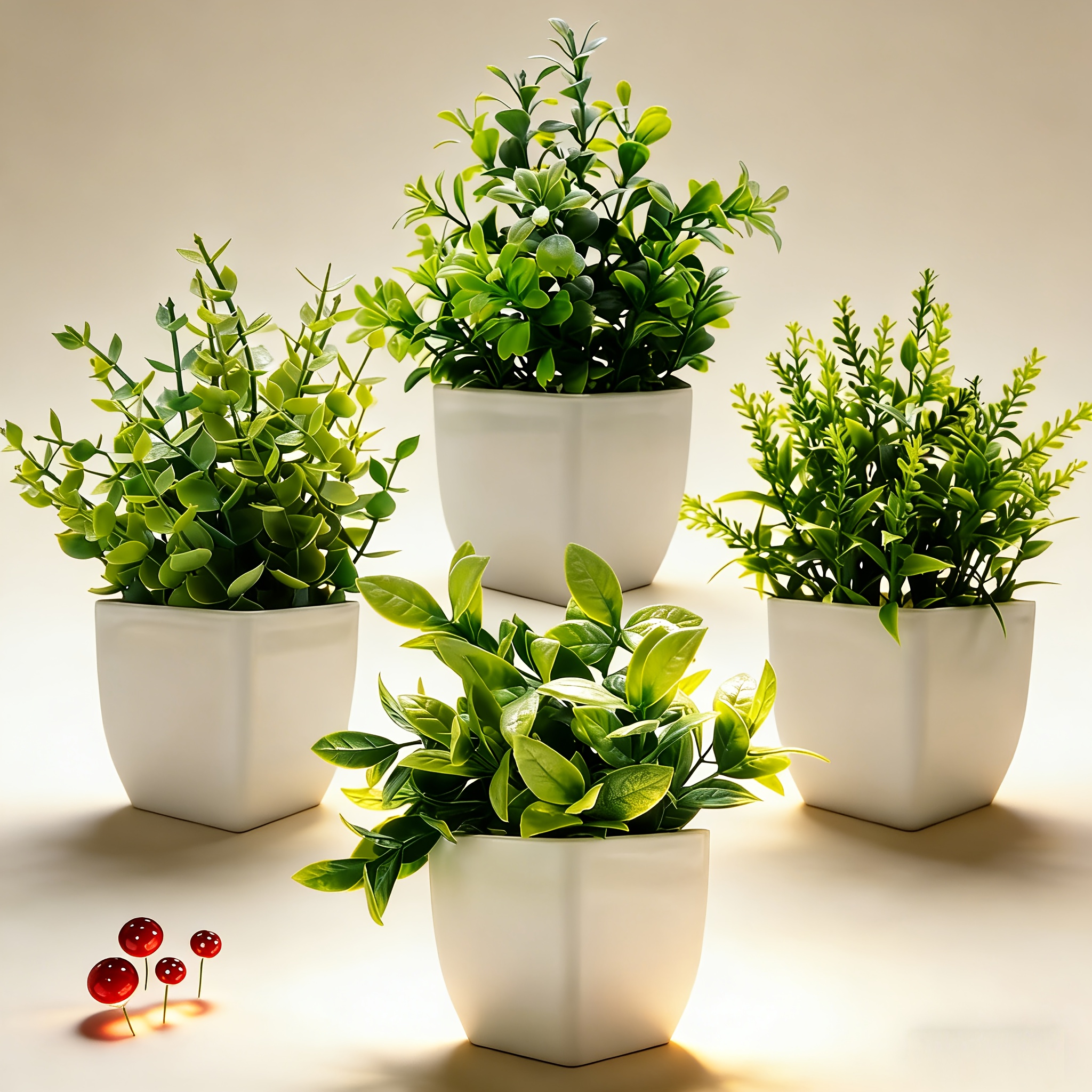 4 pack simulation plant mini artificial eucalyptus potted plant suitable for home indoor office desks rooms bathrooms thanksgiving blackfriday christmas new year decoration
