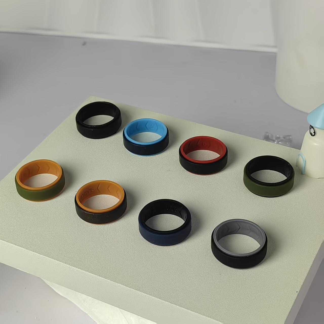 8mm Wide Flat Men's Silicone Ring for Sports