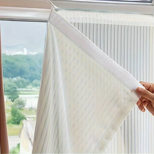 2 adet perdeler, düz tasarım, kendinden yapışkanlı malzeme, yapı, oturma odası ve yatak odası için pencere dekorasyonu