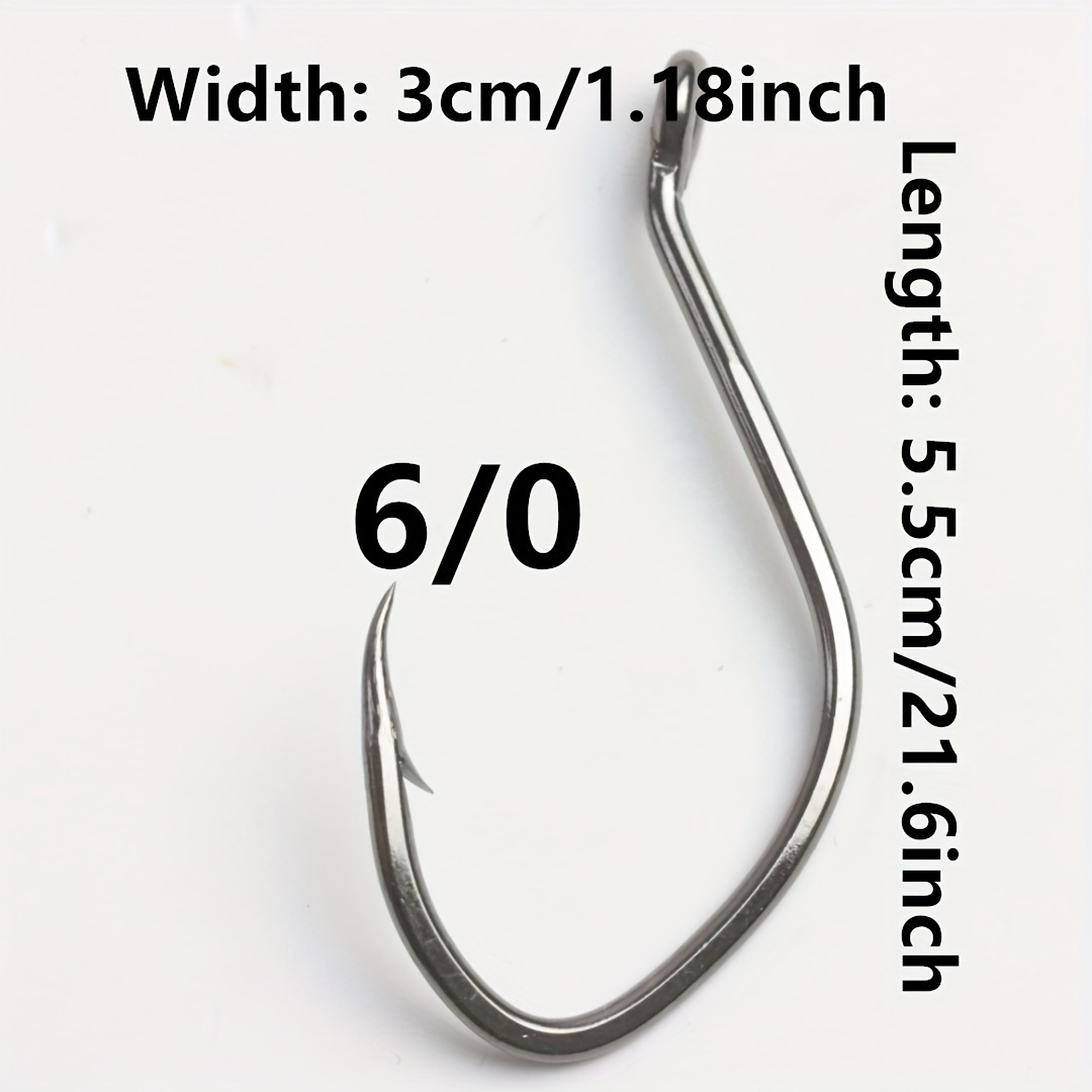 3/0 6/0 8/0 Black Nickel High Carbon Steel Catfish Hooks - Temu