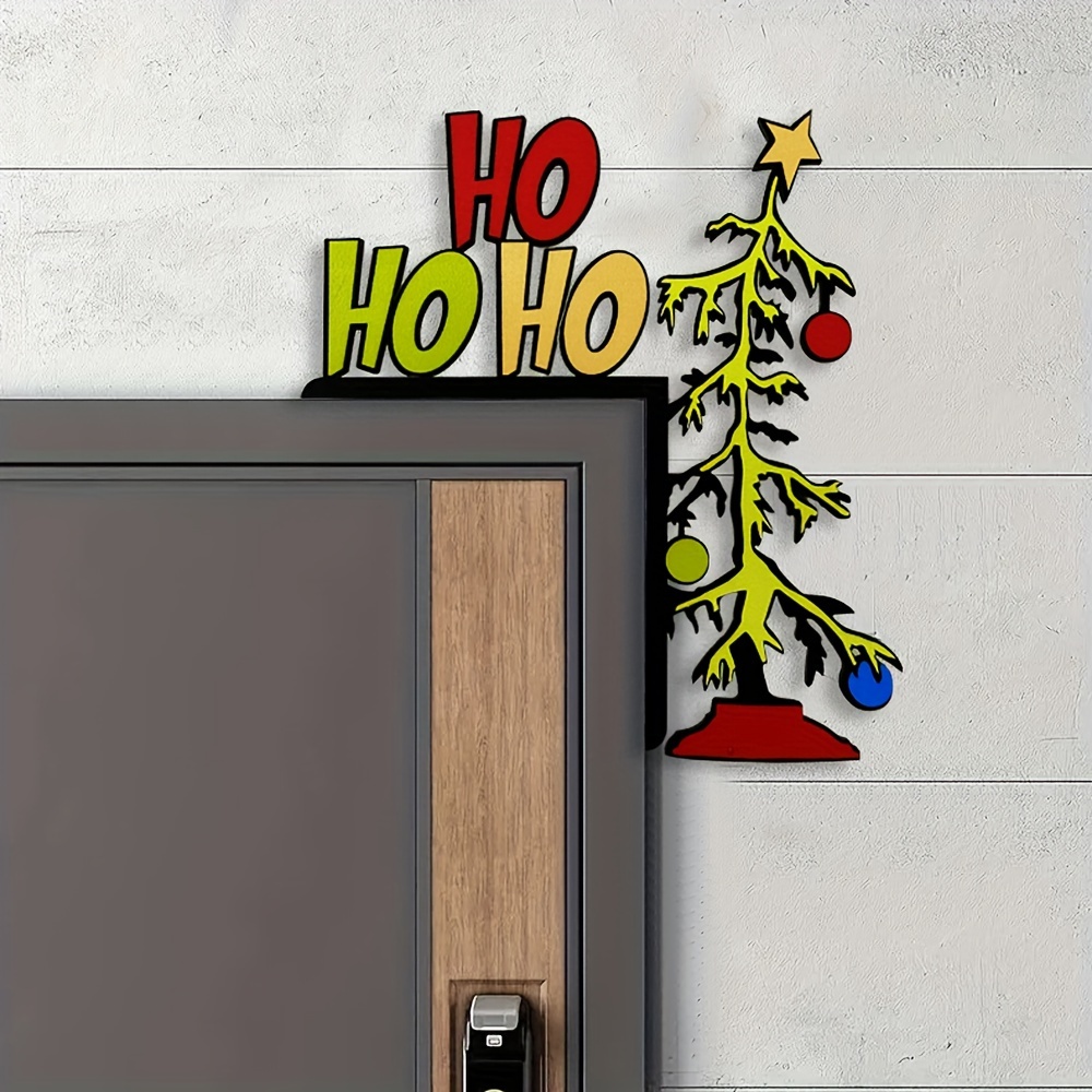 

Rustic Wooden "ho Ho Ho" Christmas Door Sitter, 3d Festive Wall Art, No Power Needed, Multi-use Holiday Decor For Mirrors, Cabinets & Furniture, Perfect Gift For Christmas &