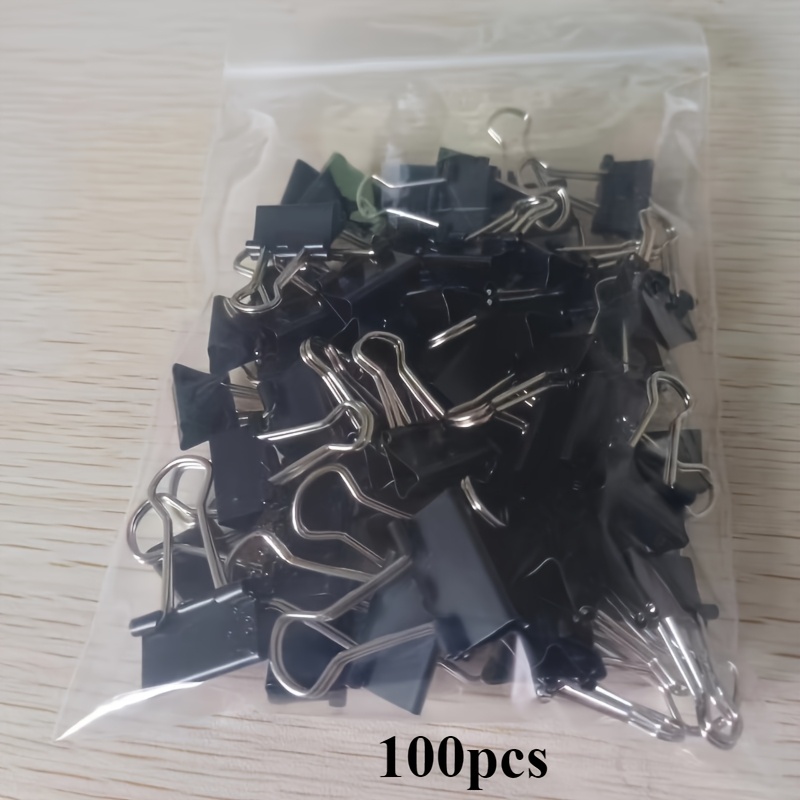 TEMU 100pcs Medium Binder Clips, Metal Paper Clamps For Office, Classroom, And Teachers