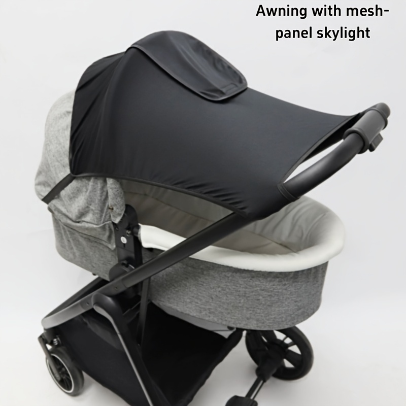 Single-piece Stretchable Elastic Band Mesh Sunroof Black Stroller Canopy Sunshade, Stretchable, And Uv-resistant, Easy To Carry