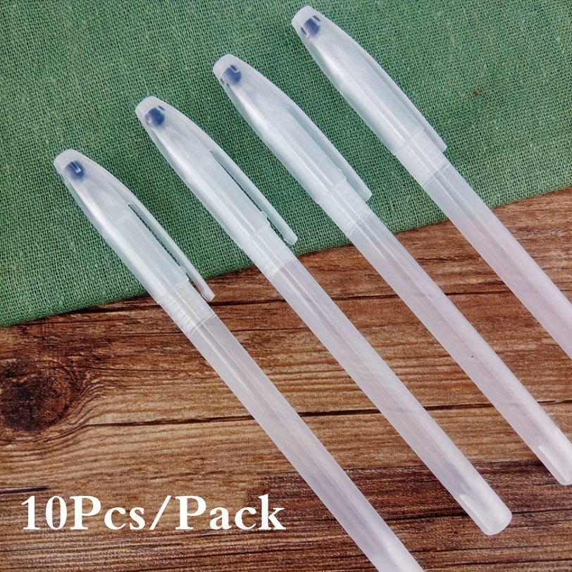 

10-pack Transparent Pp Material Gel Pen Refills, Empty Plastic Pen Cases For Diy Pen , Snap- - Standard Size Office Accessories