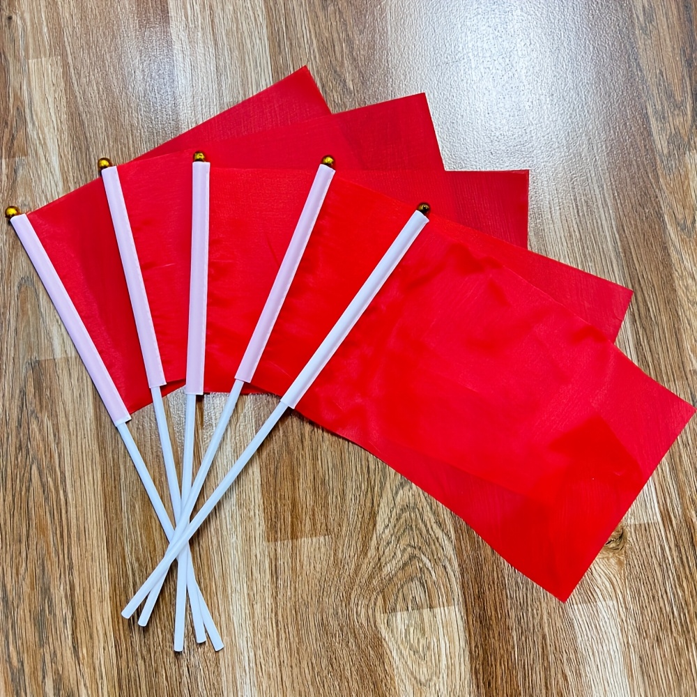 E-shop Einfarbige Handwelle-Flagge 14* kleine einfarbige Handflagge, rot orange gelb grün blau lila schwarz weiß Handflagge