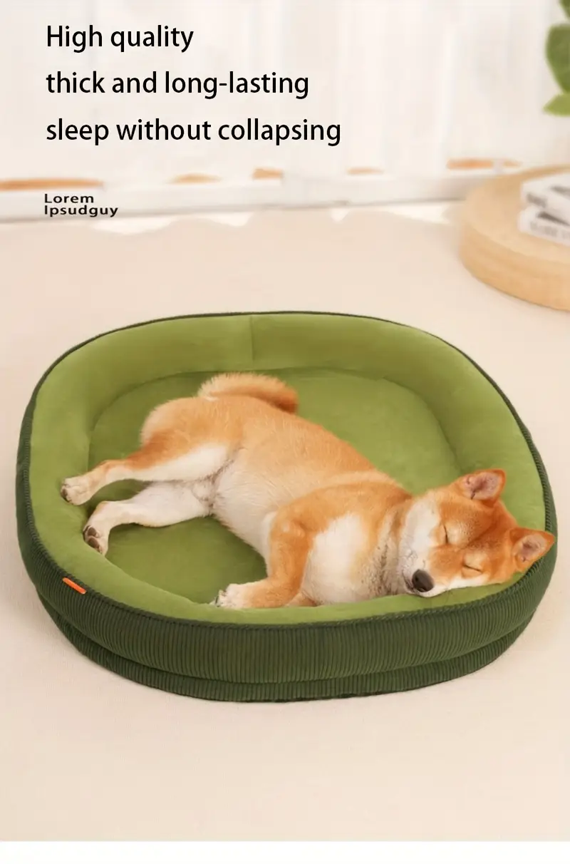 1 polyester dog bed with memory foam insert non slip washable pet bed for cats and dogs green and black medium to large pet bedding bed durable pet bed dog beds Product details 2