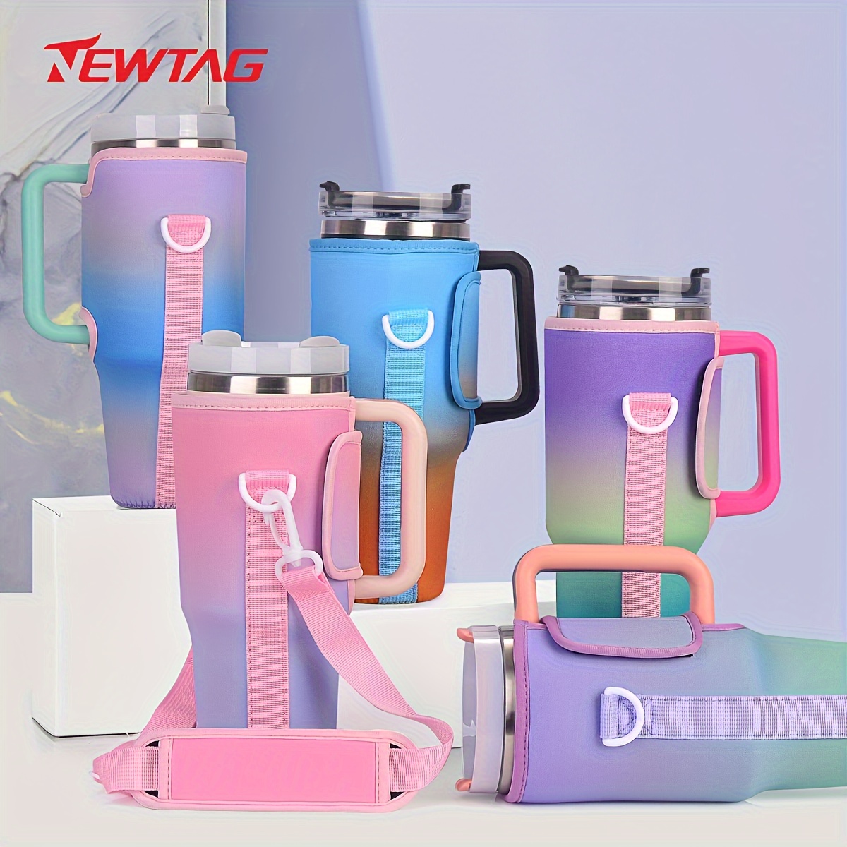 On Sale Shoulder Strap Water Bottle Holder Thermal Neoprene Keeps Drinks Cool