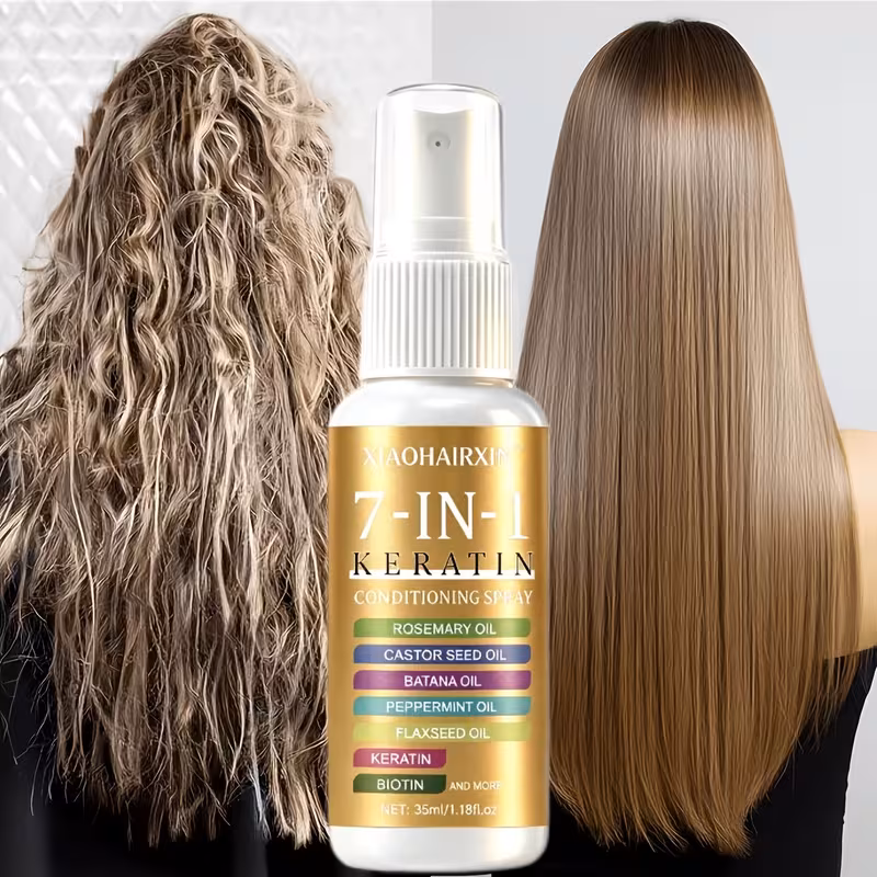 7 in 1 keratin wash free of deep and shiny hair and heat insulation protection modeling high temperature Product details 6