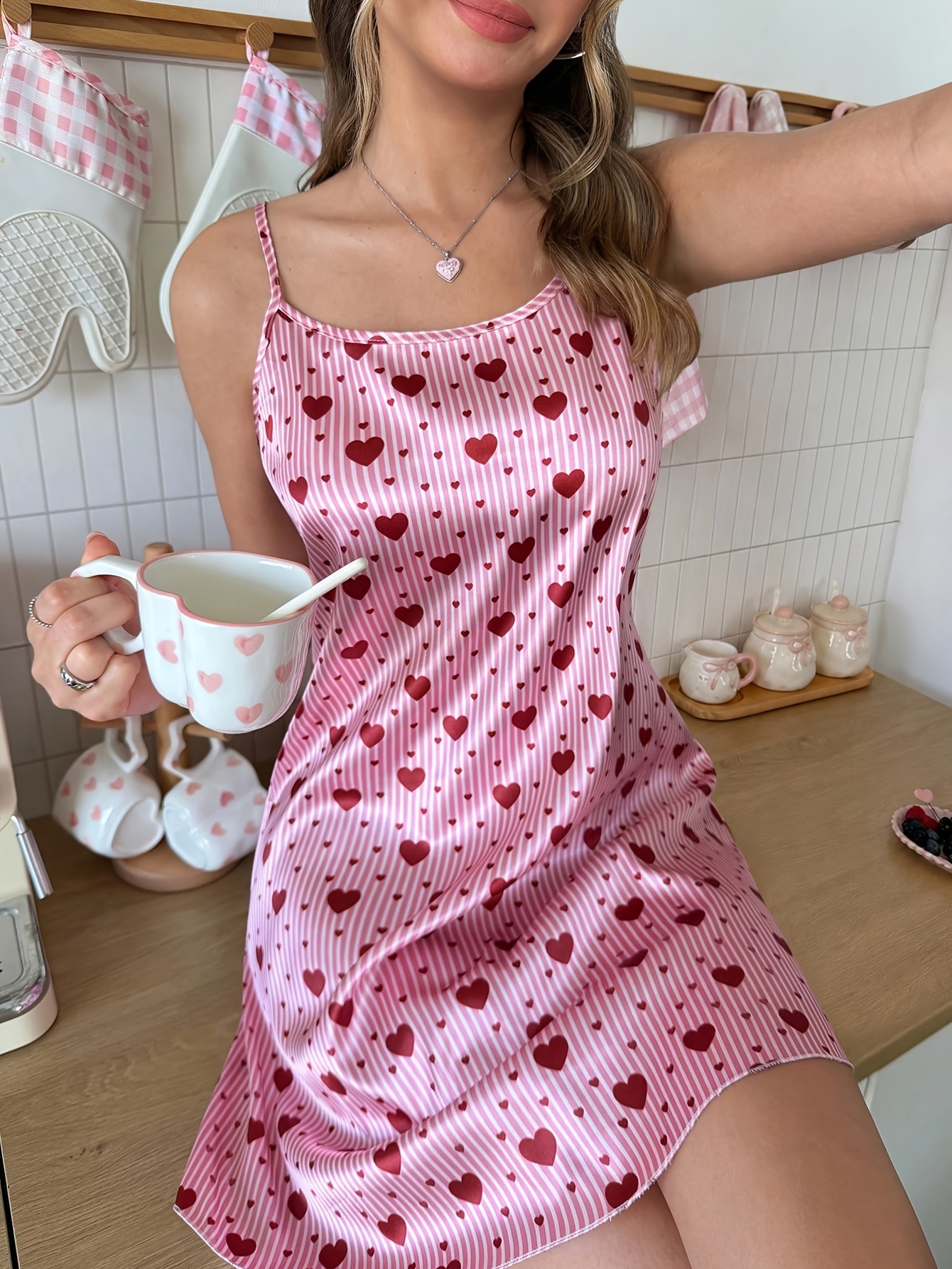 ladies bedroom dress womens sweet striped print satin slip nightgown very short night dress