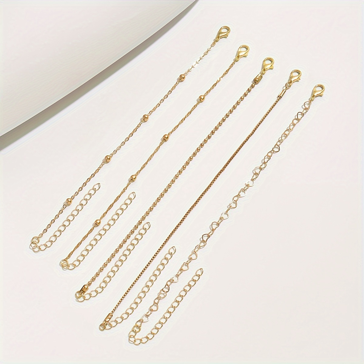 5pcs Set & Love Twist Flower Bling Stacked Wristlet Set