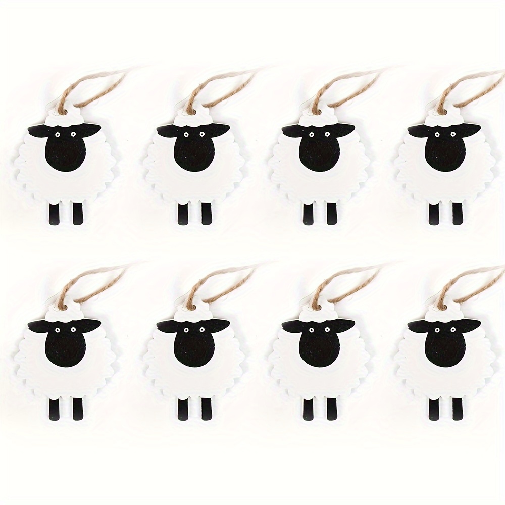 8pcs Color Printing Cartoon Small Wood Chips Home Party Decoration Crafts Wooden Pendant