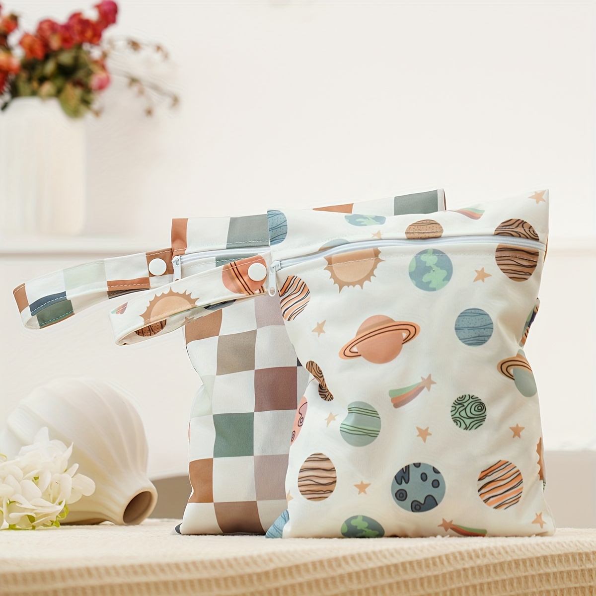 TEMU 2pcs 11.8x7in Wet Dry Bag Storage Bag Portable Makeup Cosmetic Bag