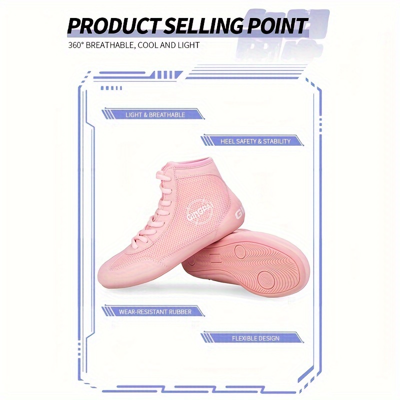 Chaussures De Boxe Montantes Homme – Légères, Respirantes Et Antidérapantes, Idéales Pour Sparring, Entraînement Et Arts Martiaux