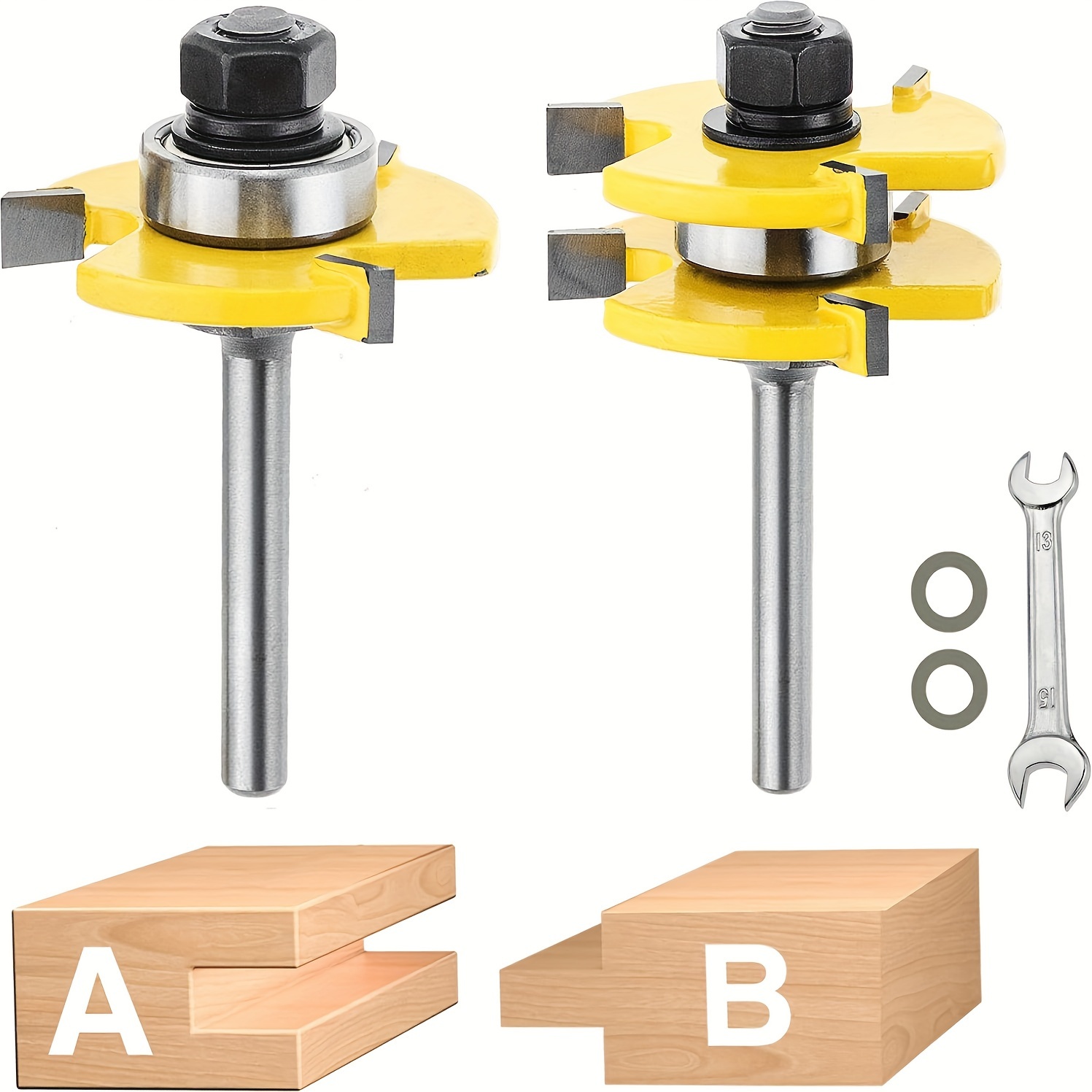 

Nc Nc Tongue And Groove Router Bit Set, 2pcs Wood Milling Cutter For Woodworking