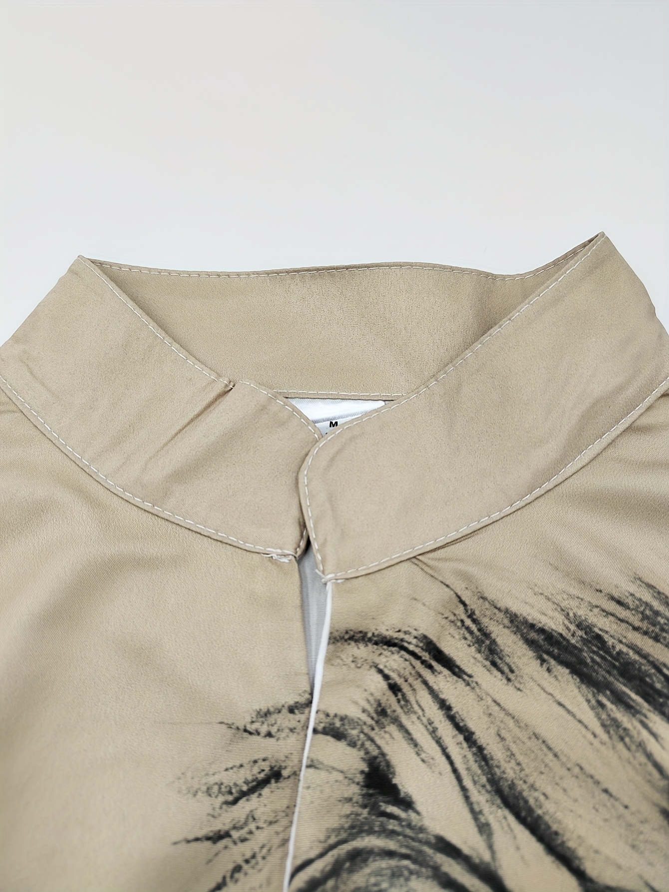 Men'S Fashion Print Suit, Two-Piece Set, Casual Lion Pattern Print Outfit for Parties, Evening Wear, Daily Festivals, Home Use, Four Seasons Stand Collar Leisure Suit