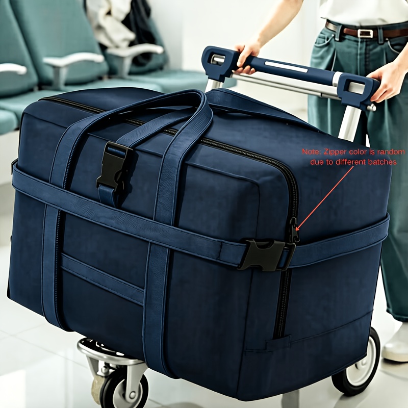 TEMU 1pc Heavy Duty Moving Bags With Lock Buckles, Large Capacity Storage Tote For Blankets Clothes Bedding, Thickened Fabric Travel Organizer For