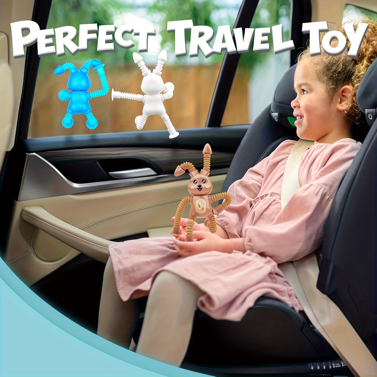 Stretchable Easter Bunny Pulling Tube Toy