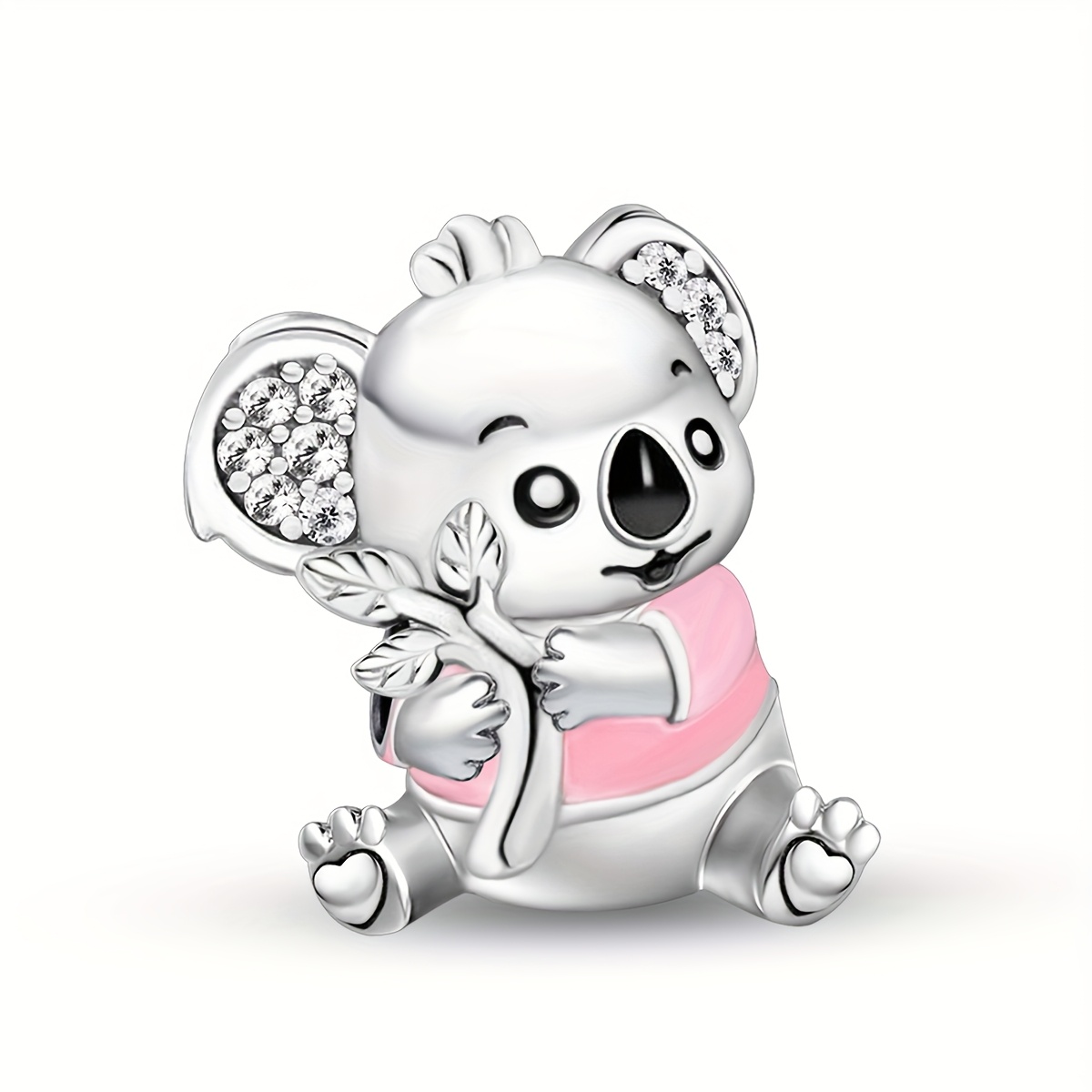 Image of 1pc Cute Koala Diy Bead, 925 Silver Plated Beads Suitable For Bracelets And Bracelets, Jewelry Making Accessories Birthday Valentine's Day Mother's Day Gift For Women