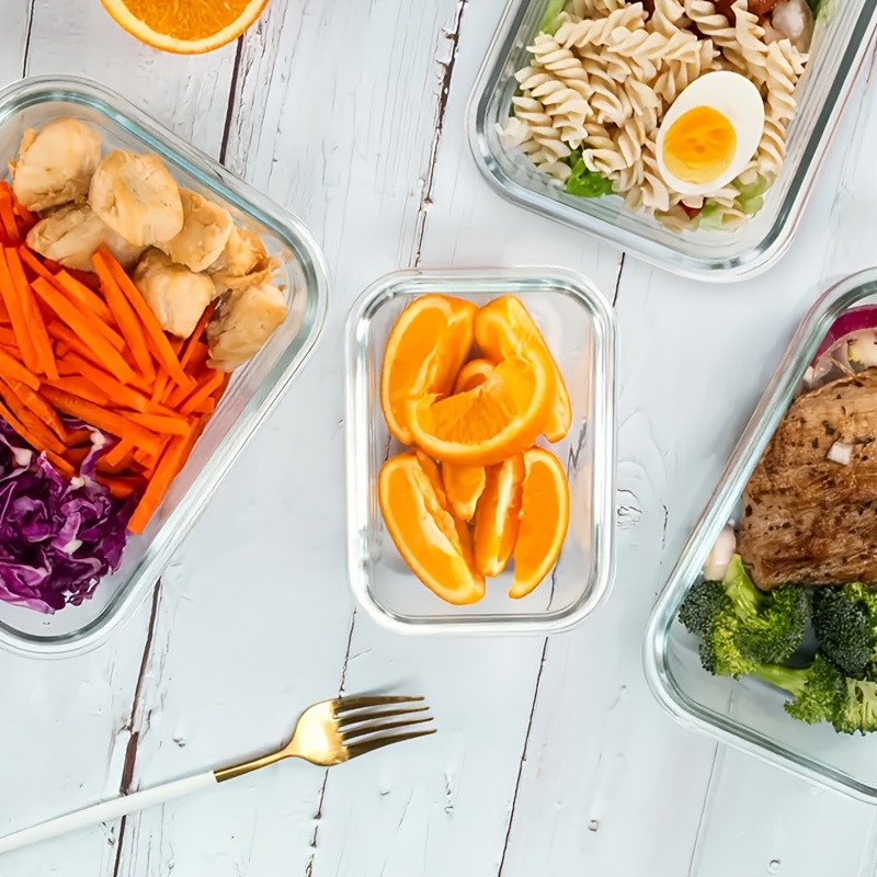 glass food storage containers with lids leakproof lunch box set for meal prep office lunches pantry organization reusable household kitchen   10pcs Product details 4