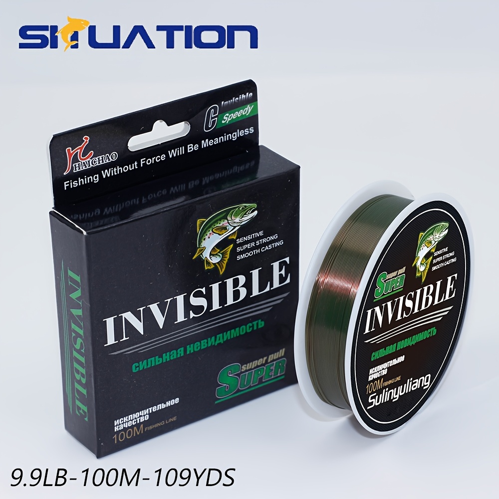 Siuation 100m-109yds Amazing Magic Fishing Line Invisible 3d Magic Sub Line Super Soft Strong Tensile Speed Cutting Water Nylon Line Competitive Color Changing Fishing Line