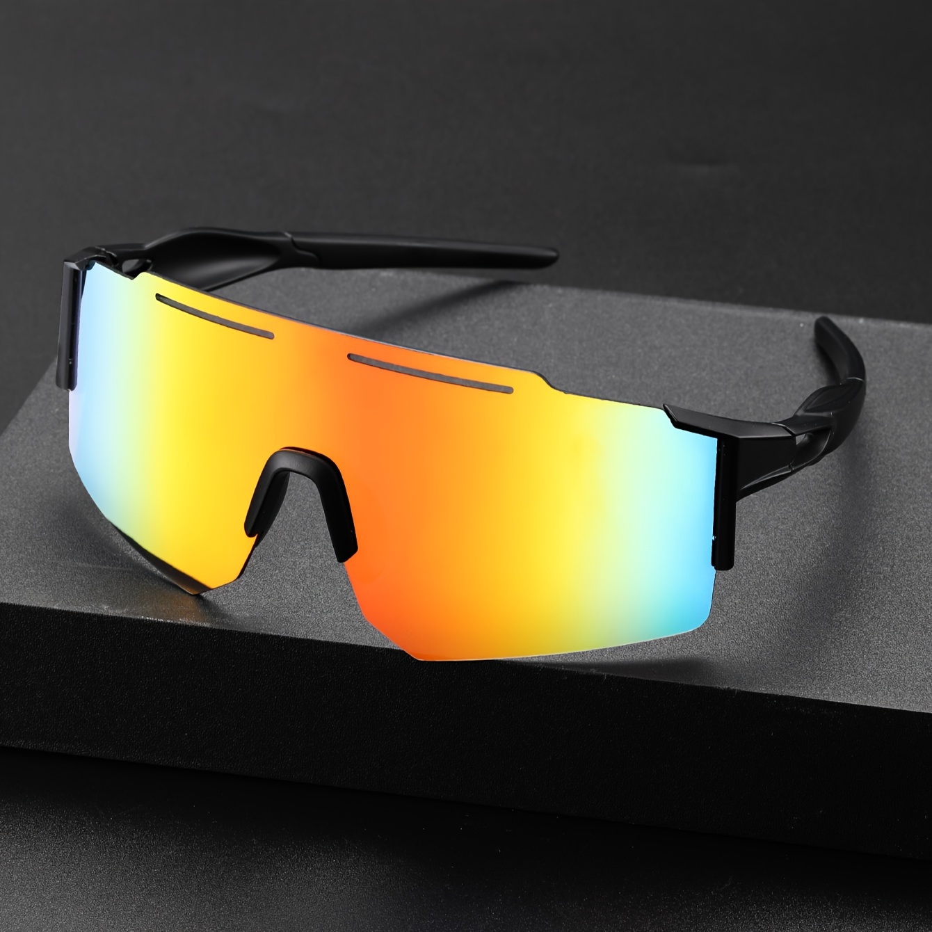 

Premium Cyberpunk Fantasy Rimless One-piece Fashion Glasses, Wrap Around, For Men Women Outdoor Sports Party Vacation Travel Driving Fishing Cycling Supply Photo Prop