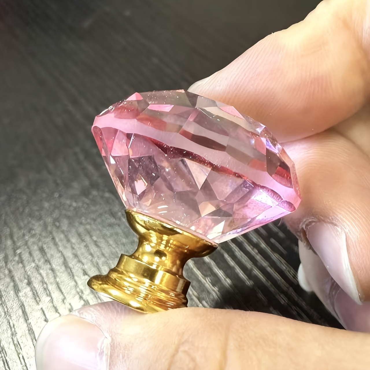 pink and gold dresser knobs 8 rose gold crystal cabinet knobs with antique finish bronze centers. –  Vintage India Ca main image 0