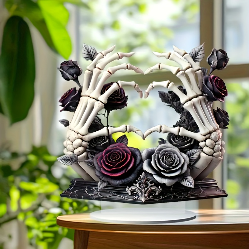 

Elegant Bohemian 2d Acrylic Hand & Desktop Decor - -themed Art For Home, Bedroom, Office - Ideal For Holidays & Christmas, Creative Floral Gift