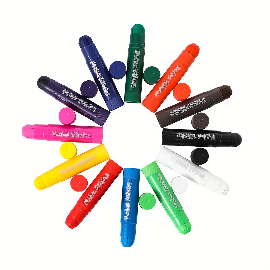 12-Color Quick-Drying Solid Crayons Set