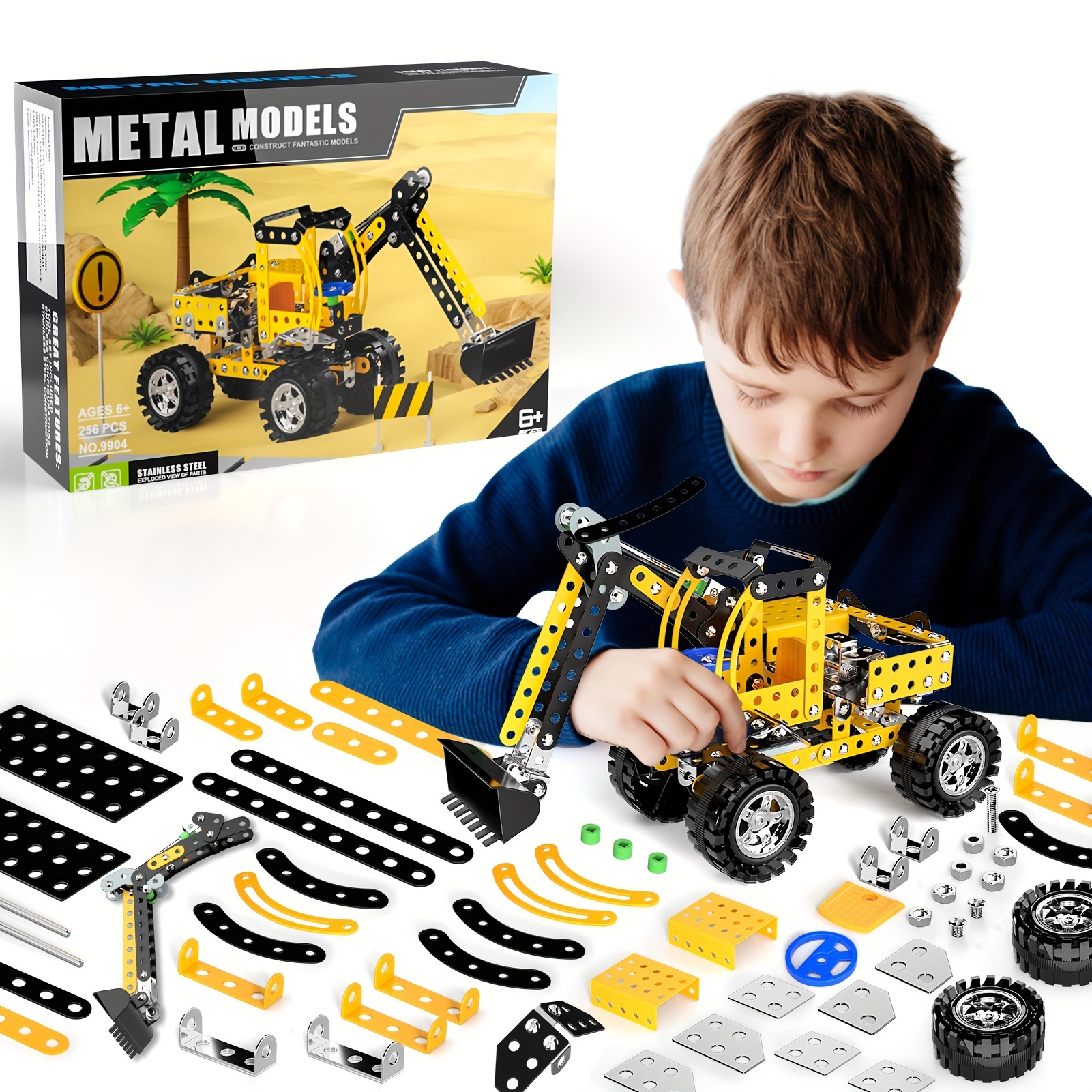 

Stem Building Projects Toys For Kids Boys 8 9 10 11 12 Year Old, 256 Pcs Metal Building Construction Model Kit, Building Blocks Diy Toys
