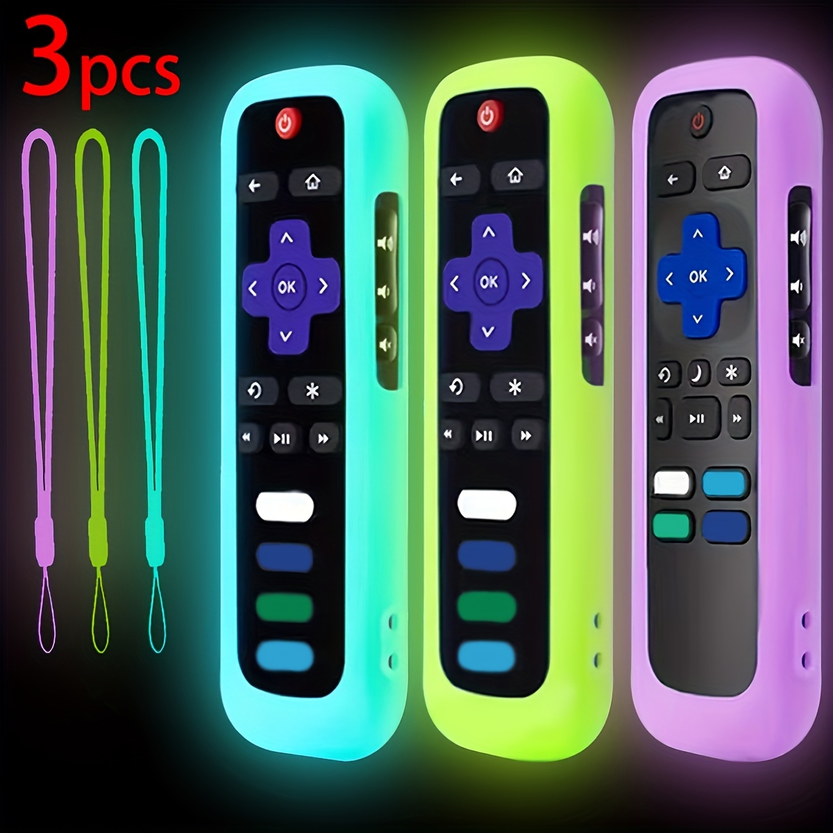 

1/2/3pcs Silicone Universal Remote Control Cover With Lanyard Suitable For Tcl Hisense Tv Remote Control