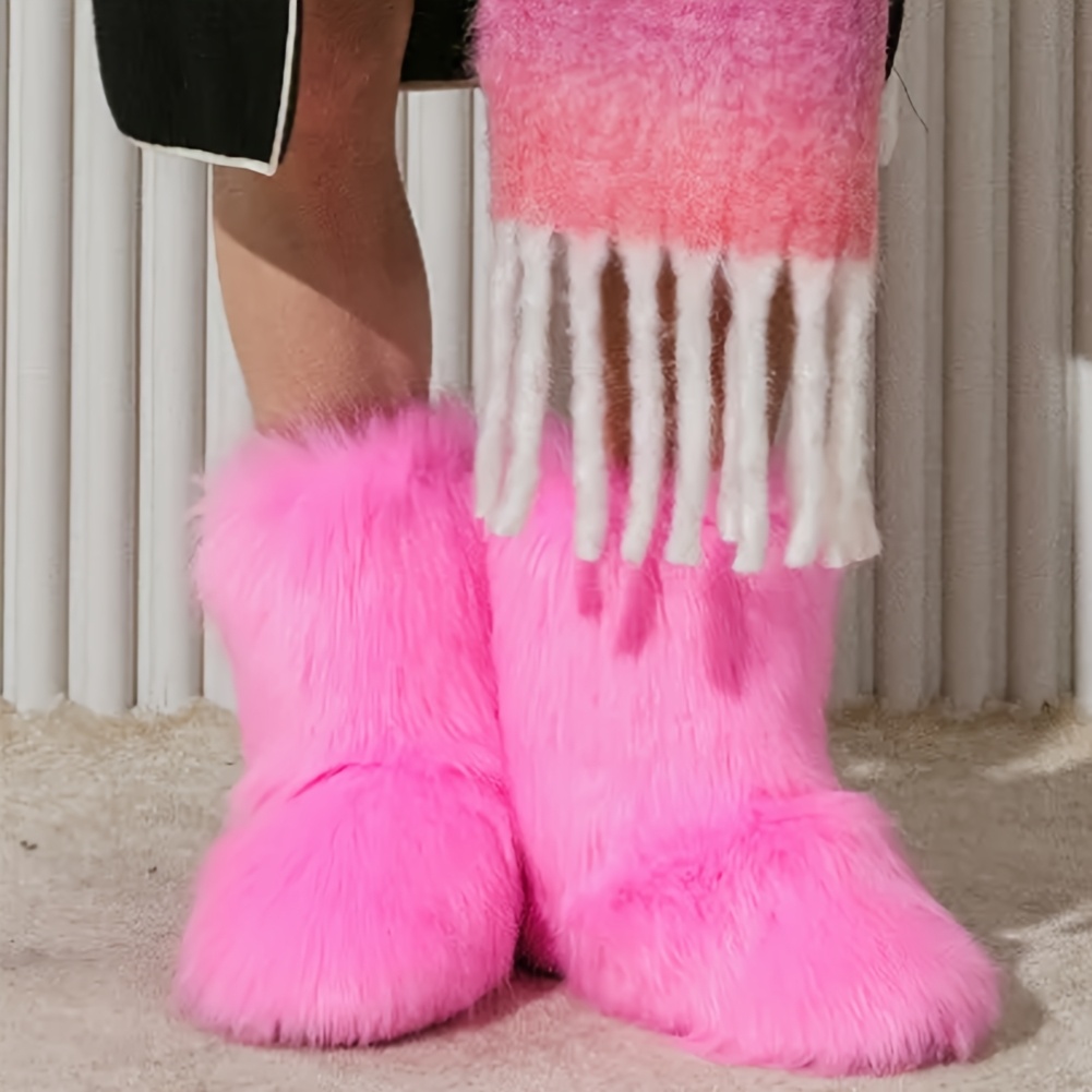 Delia's pink snow factory day fuzzy boots