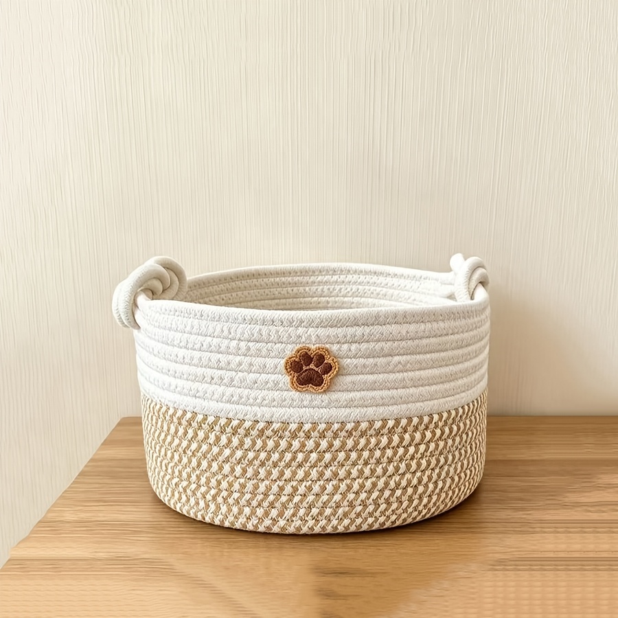 TEMU Panier de rangement multifonctionnel pour animaux de compagnie, pliable, organisateur de bureau, panier de rangement pour articles de toilette,