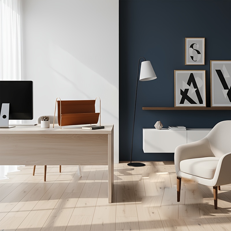 Nordic-style Magazine Rack in Metal and PU Leather with Clean Lines, Keeps Documents Organized or Use as a Bookshelf; Available in a Double-sided Style to Satisfy Your Different Placement Needs.