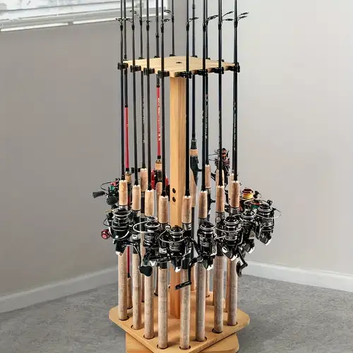 Black and Natural * Rotating Fishing Rod Holder Black and Natural * Rotating Fishing Rod Holder