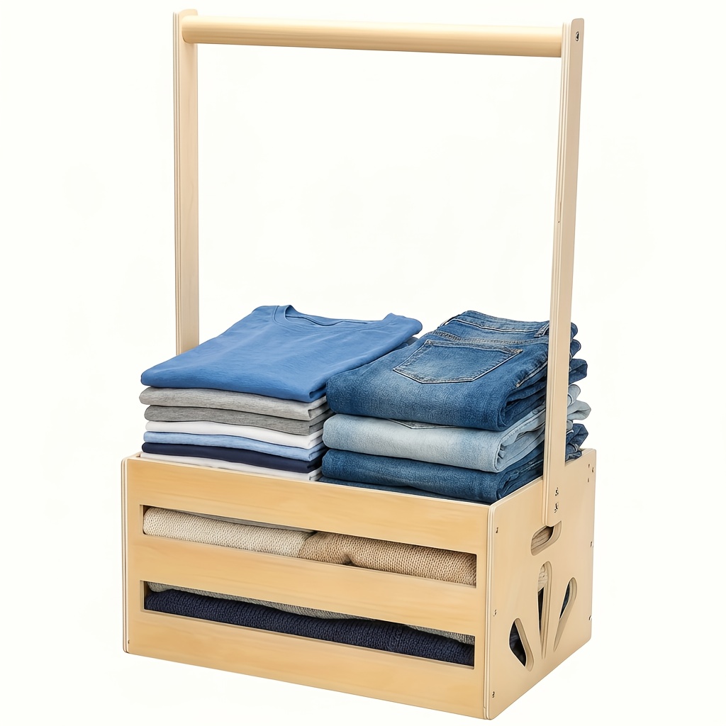E-shop Moderner Holzregal-Korb mit Griffen – Ein vielseitiger Aufbewahrungsbehälter, ideal als Duschgeschenk, eine Organisationslösung ein perfektes