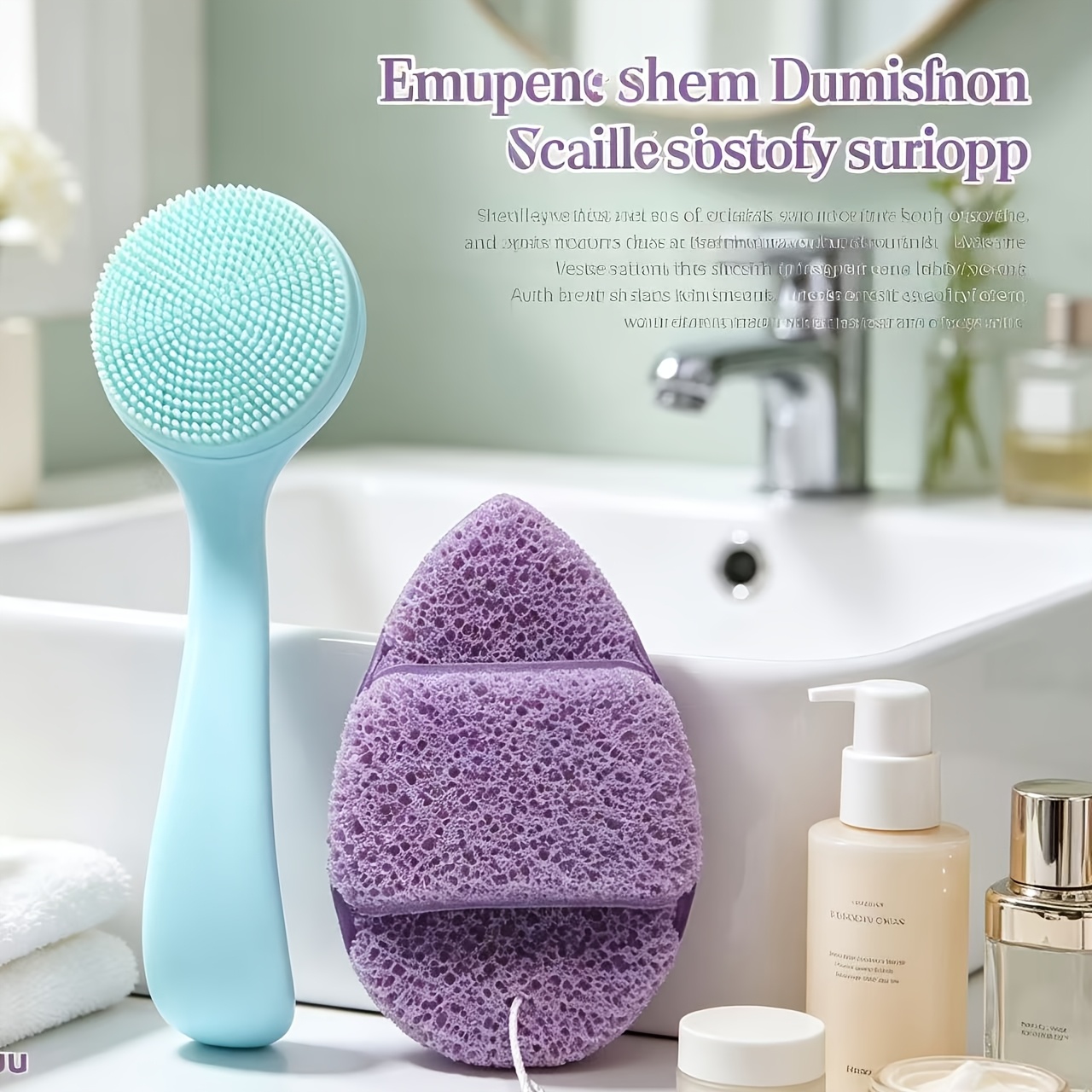 2pcs Silicone Face Scrubbers with Sponge Face Pads, Deep Cleansing Kit