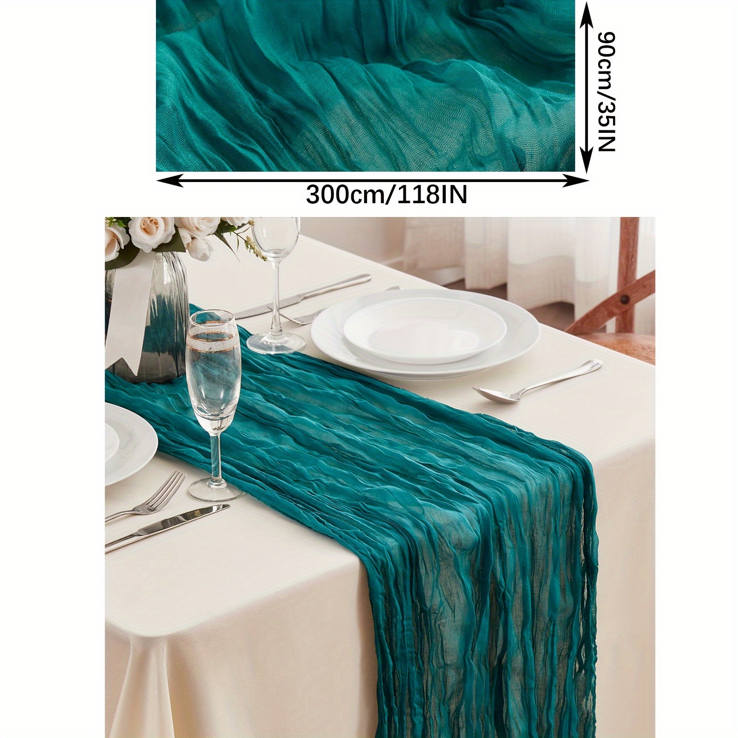 10 Stück Käsetuch Tischläufer In Salbeigrün - Boho Style Für Hochzeit & Deko