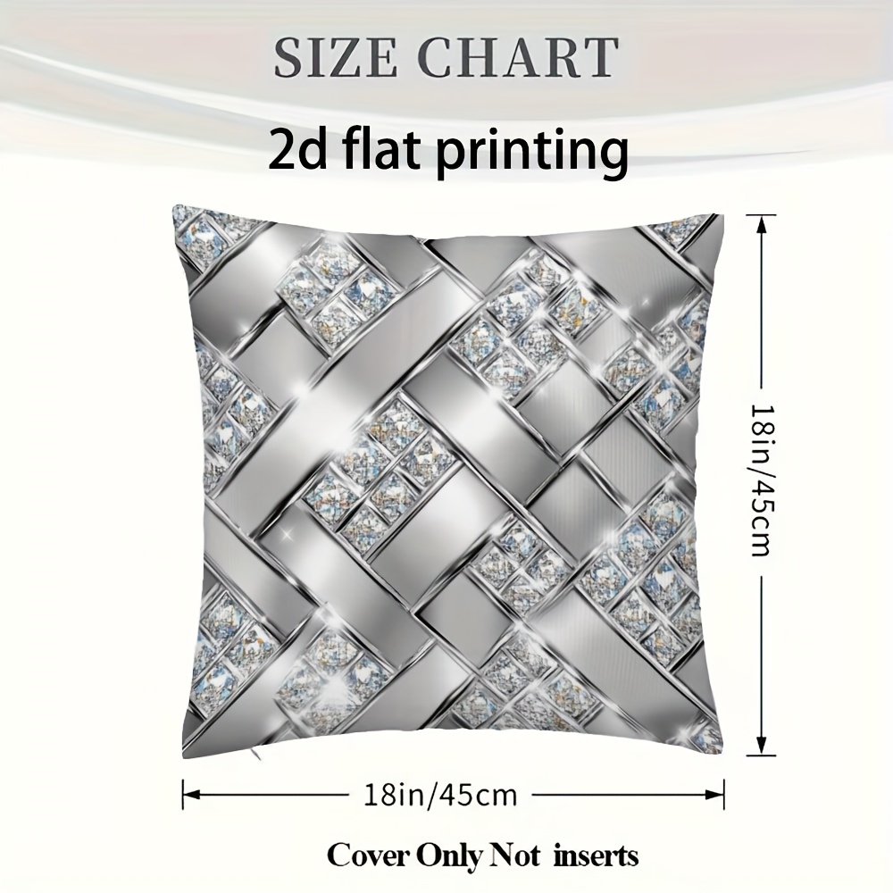 Image of 1pc, Two-sided 18x18inch Pillow Cover, Black And White Geometry Elegant Modern Abstract Pillow Cover, Suitable For Home Decoration, Suitable For Porch, Courtyard, Sofa, Living Room, Outdoor