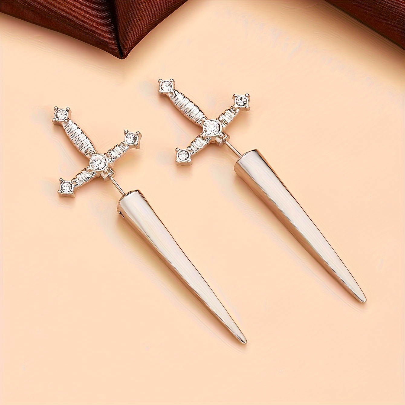 Gothic Style Long Drop Earrings for Women, Zinc Alloy with Iron Ear Needle