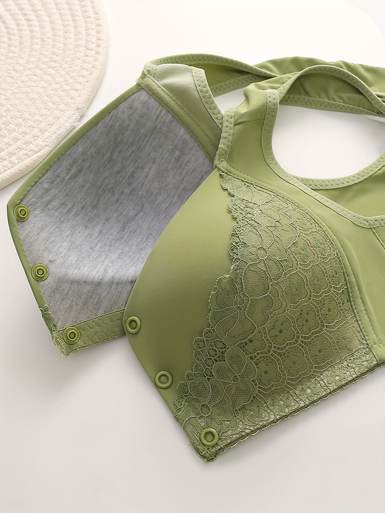 women bra front open thin comfortable breathable soft bra without steel ring thin section type mom breathable brassie women bra push up autumn winter lace bras underwear details 6
